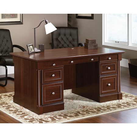 Sauder Executive Desk, 29.53 in D X 29.61 in H, 65.12 in W X Engineered wood 412902